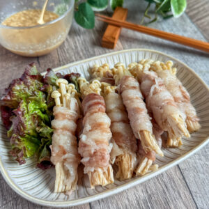 レンジで簡単♩えのきのゴマだれ肉巻き