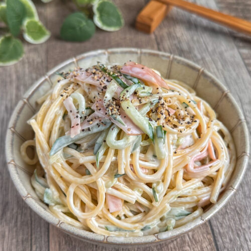 レンジで簡単♩我が家のスパサラ